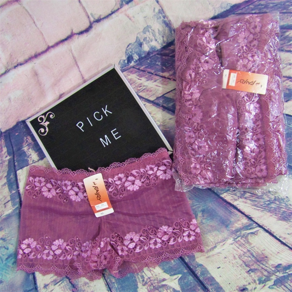 Fairy NWT Lace Up Boy Short Panties XS 12 Pack